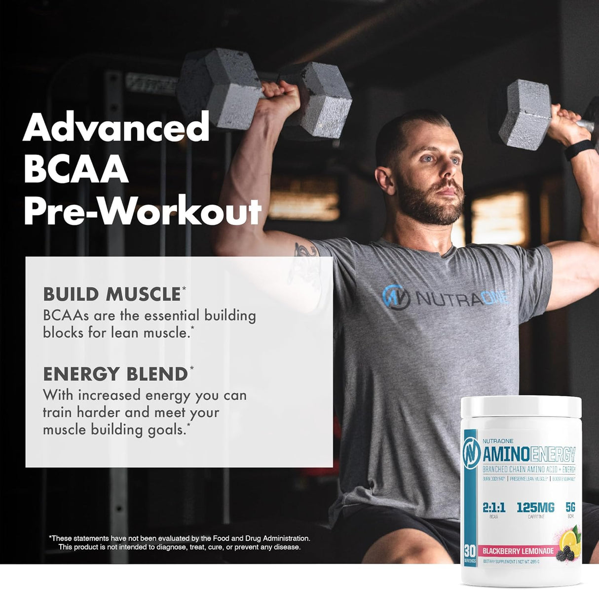 Suplemento Pre-Workout Amino Energy BCAA NutraOne 30 Porciones