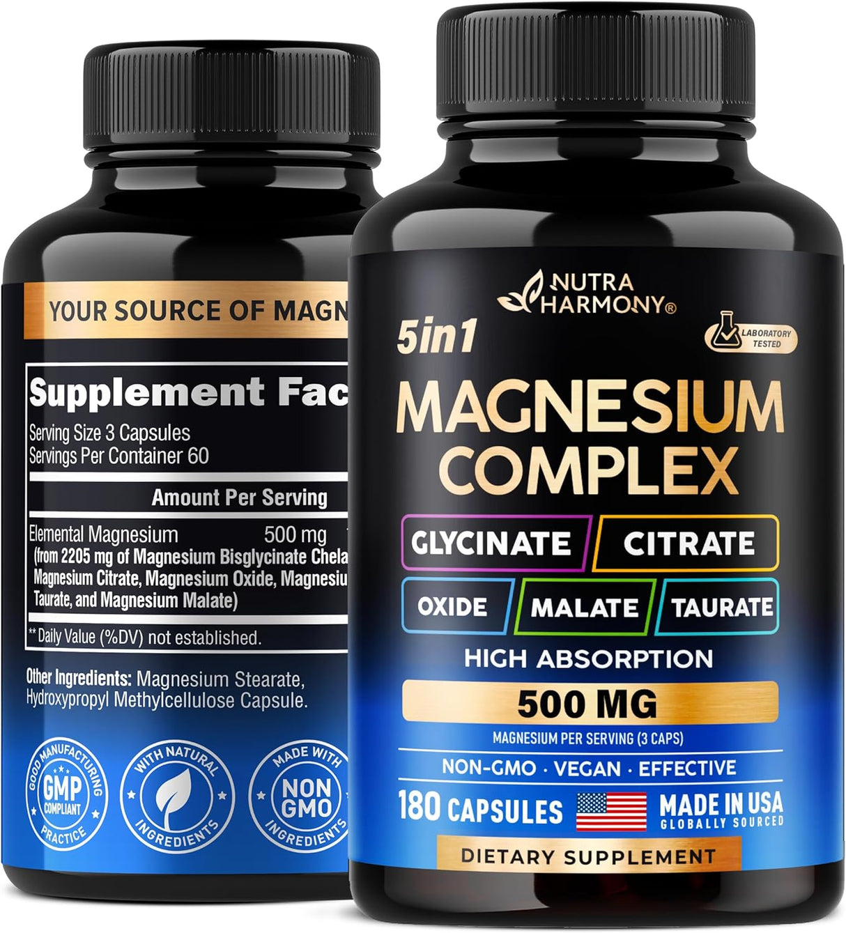 Suplemento de Magnesio 5 en 1 – Soporte Vegano y Natural