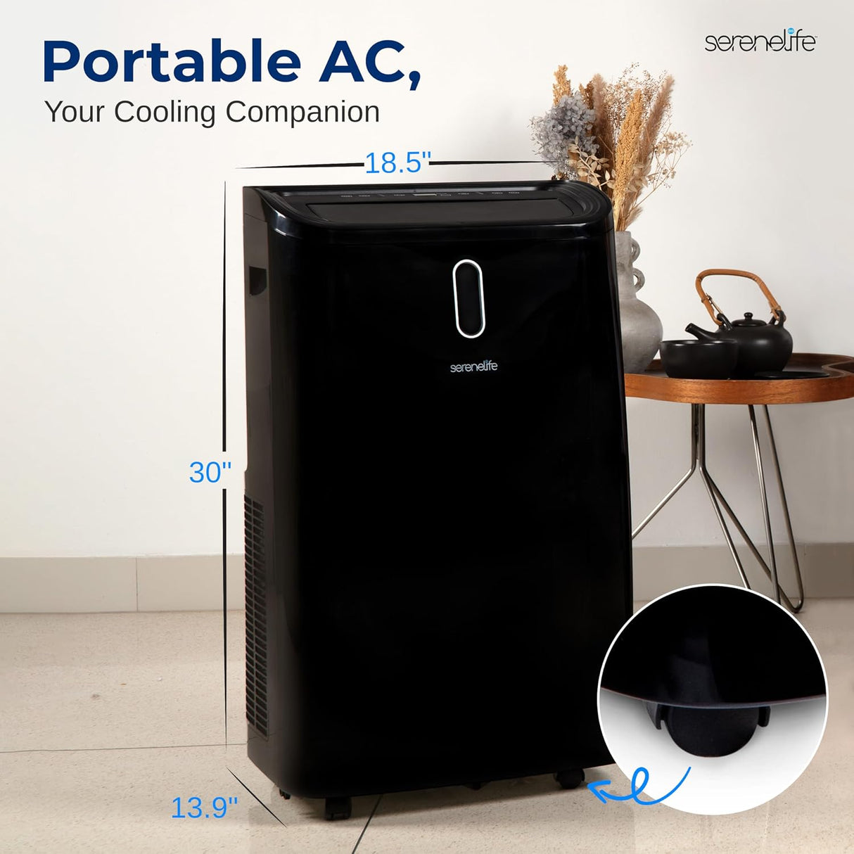 Aire acondicionado portátil 3 en 1 SereneLife 14000 BTU SLPAC408B
