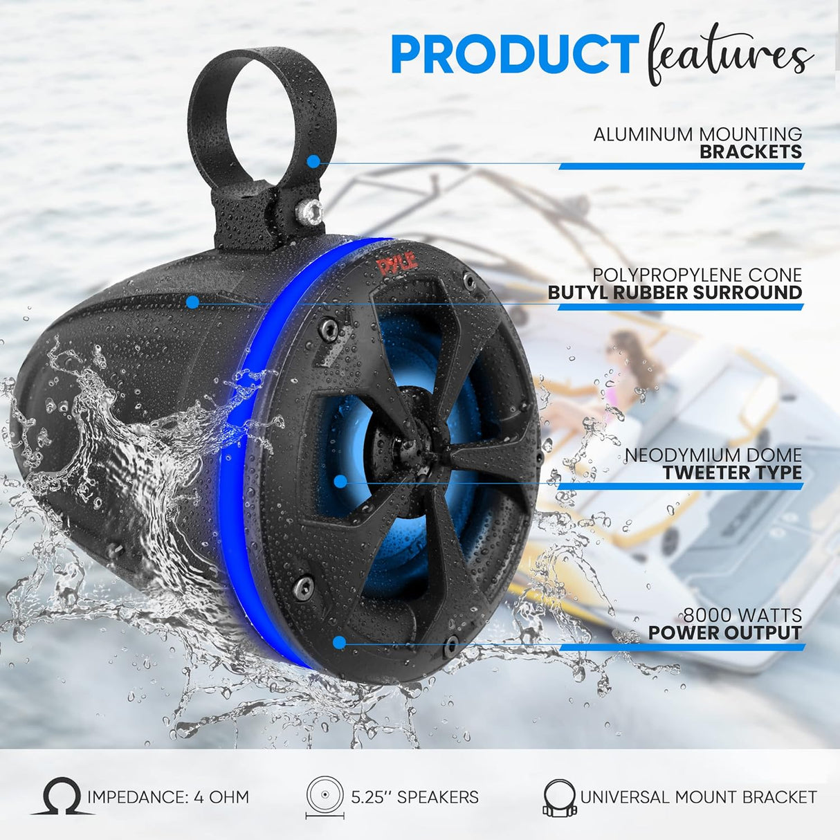 Parlantes todoterreno impermeables PYLE PLUTV47R