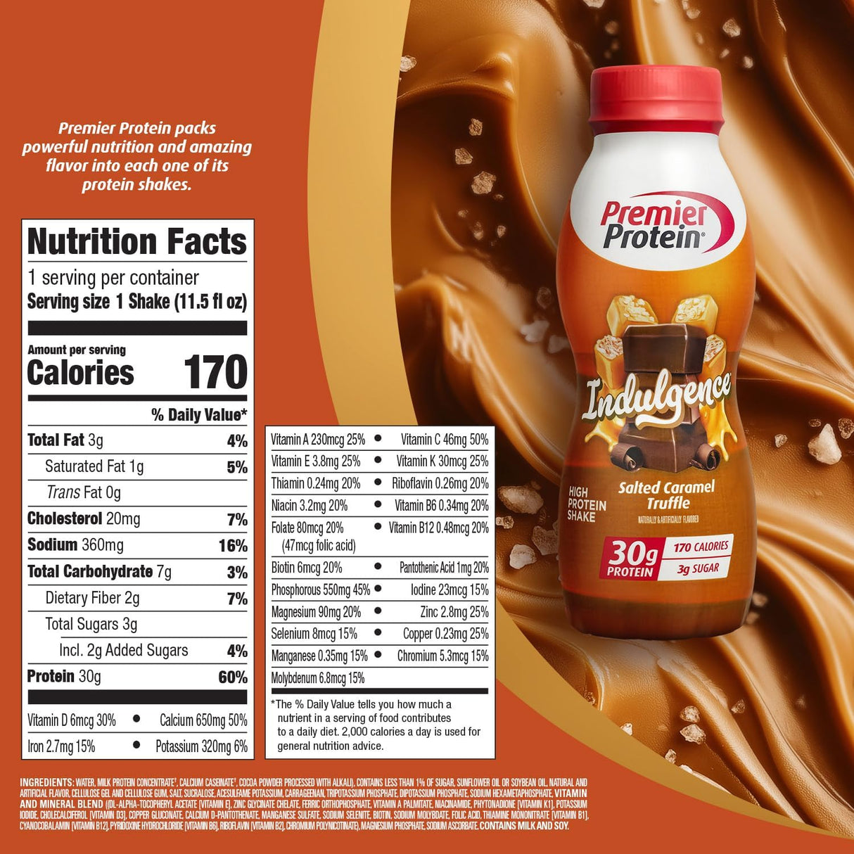 Batido de Proteína Premier Protein, 30g, 3g Azúcar, Pack 12