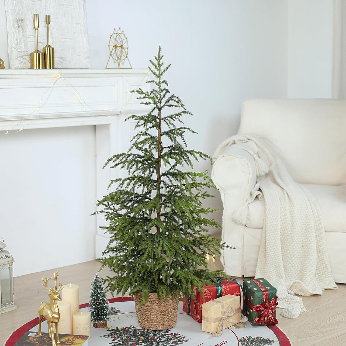 Árbol de Navidad Norfolk Artificial - 4ft Decoración Navideña