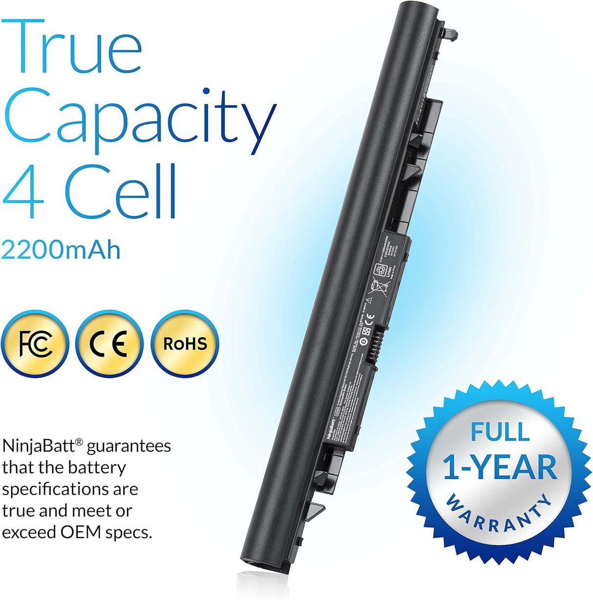 Batería para HP, alto rendimiento de 2200mAh HS04 NinjaBatt