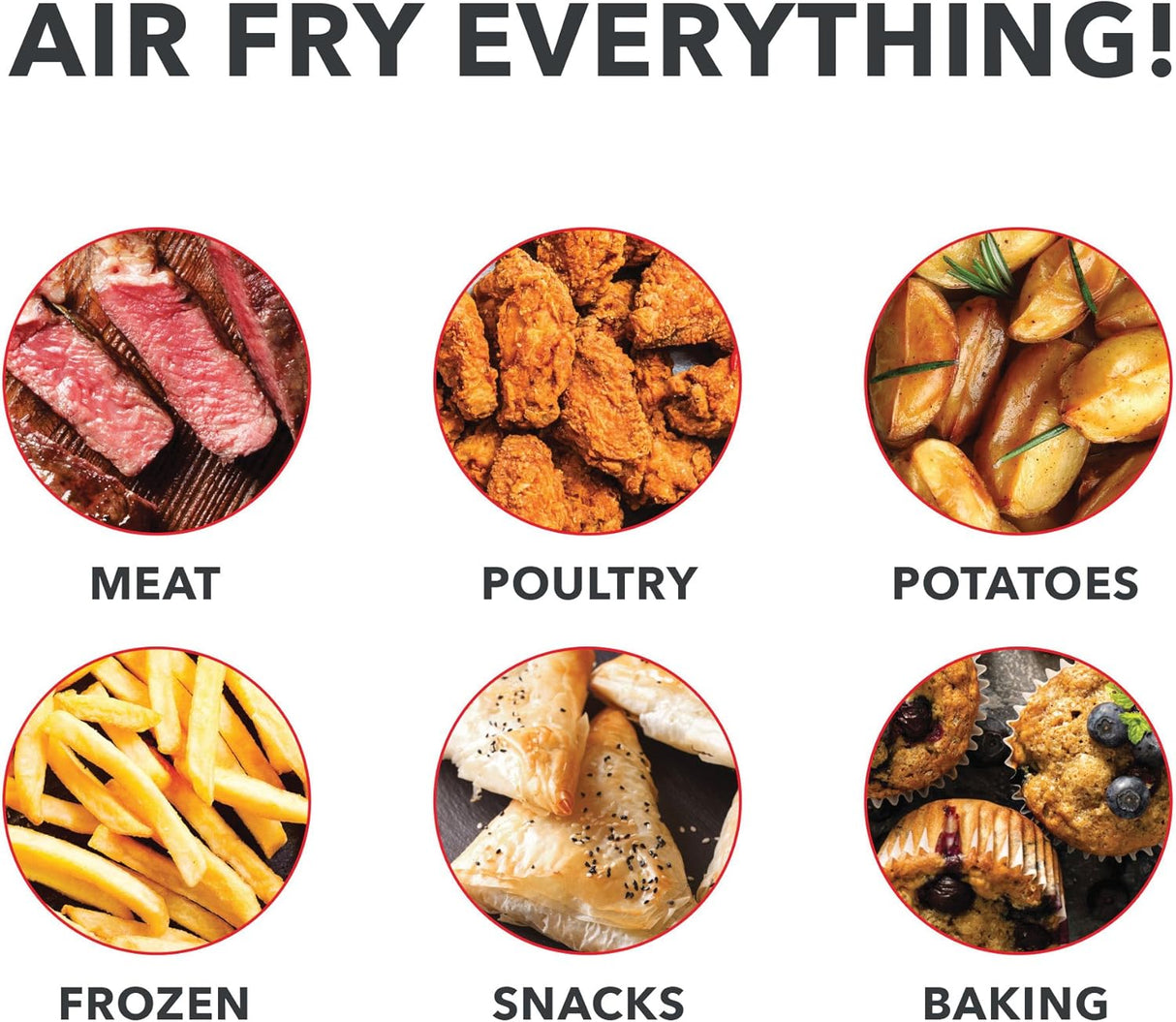 Freidora de Aire Compacta DASH, 2 Qt, Control de Temperatura