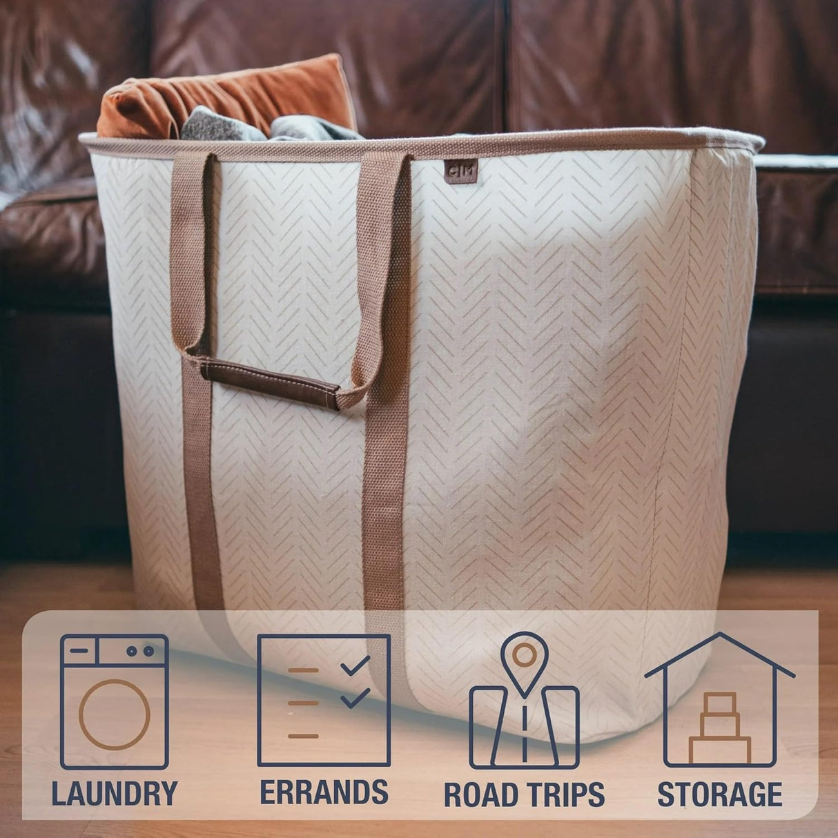 Cesta de Ropa Plegable CleverMade, Grande, 2 Piezas, XL