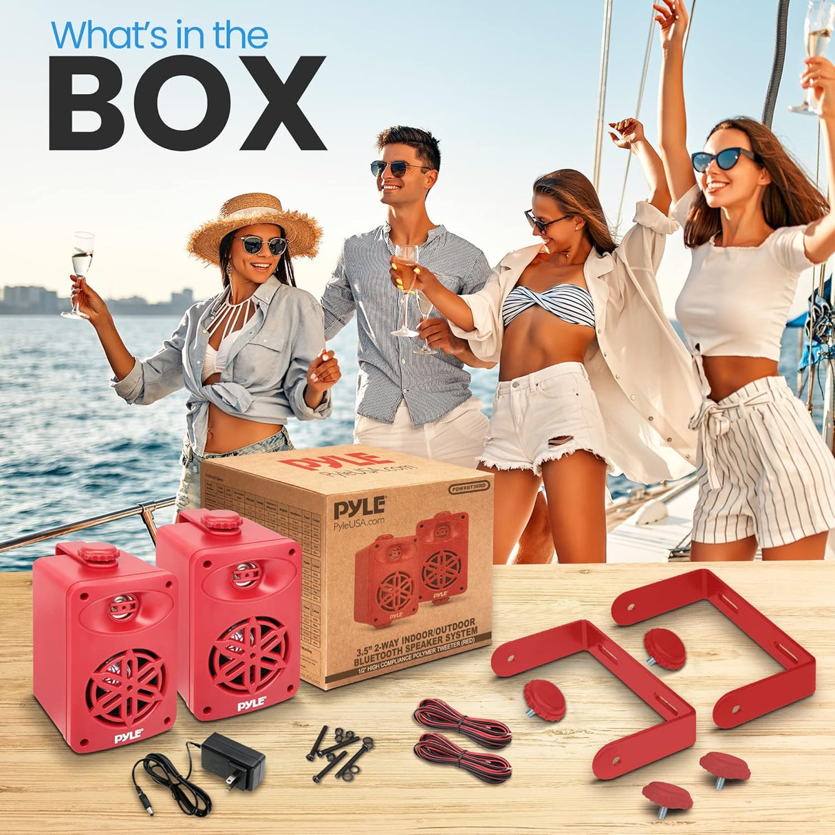 Parlante de altavoces Bluetooth PYLE-HOME PDWRBT36RD