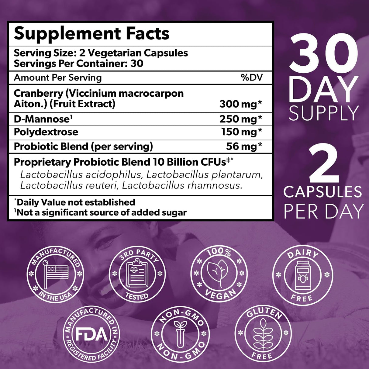 Probióticos vaginales completos para mujeres, con arándano