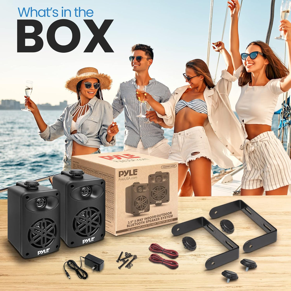 Parlantes o altavoces Bluetooth PYLE-HOME PDWRBT36BK