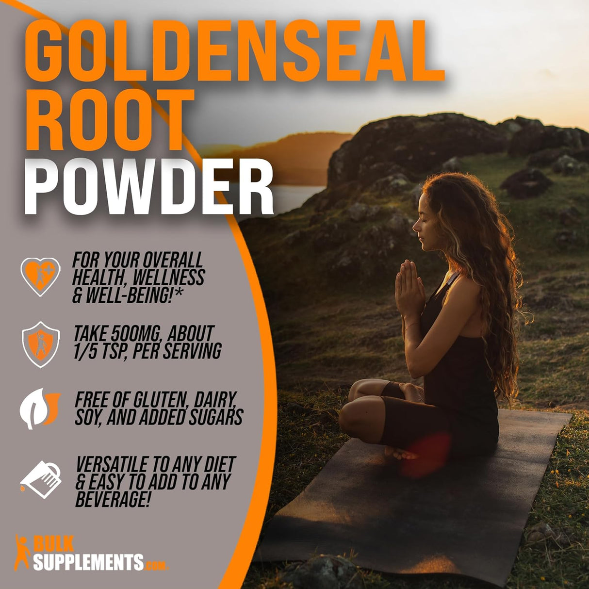 Suplemento BULKSUPPLEMENTS Goldenseal Polvo de raíz 250g