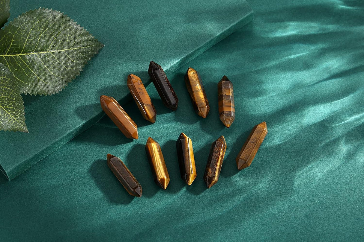 Varitas de Cristales de Ojo de Tigre para Meditación y Reiki