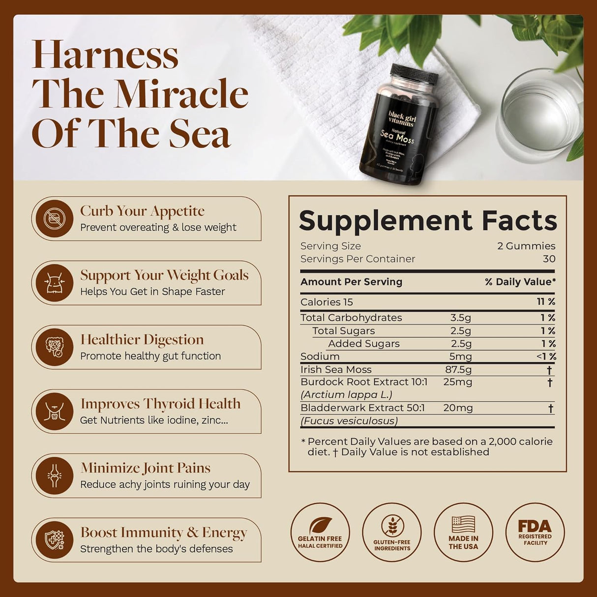 Vitaminas para chicas negras | Gominolas de Sea Moss | Irish SeaMoss 60