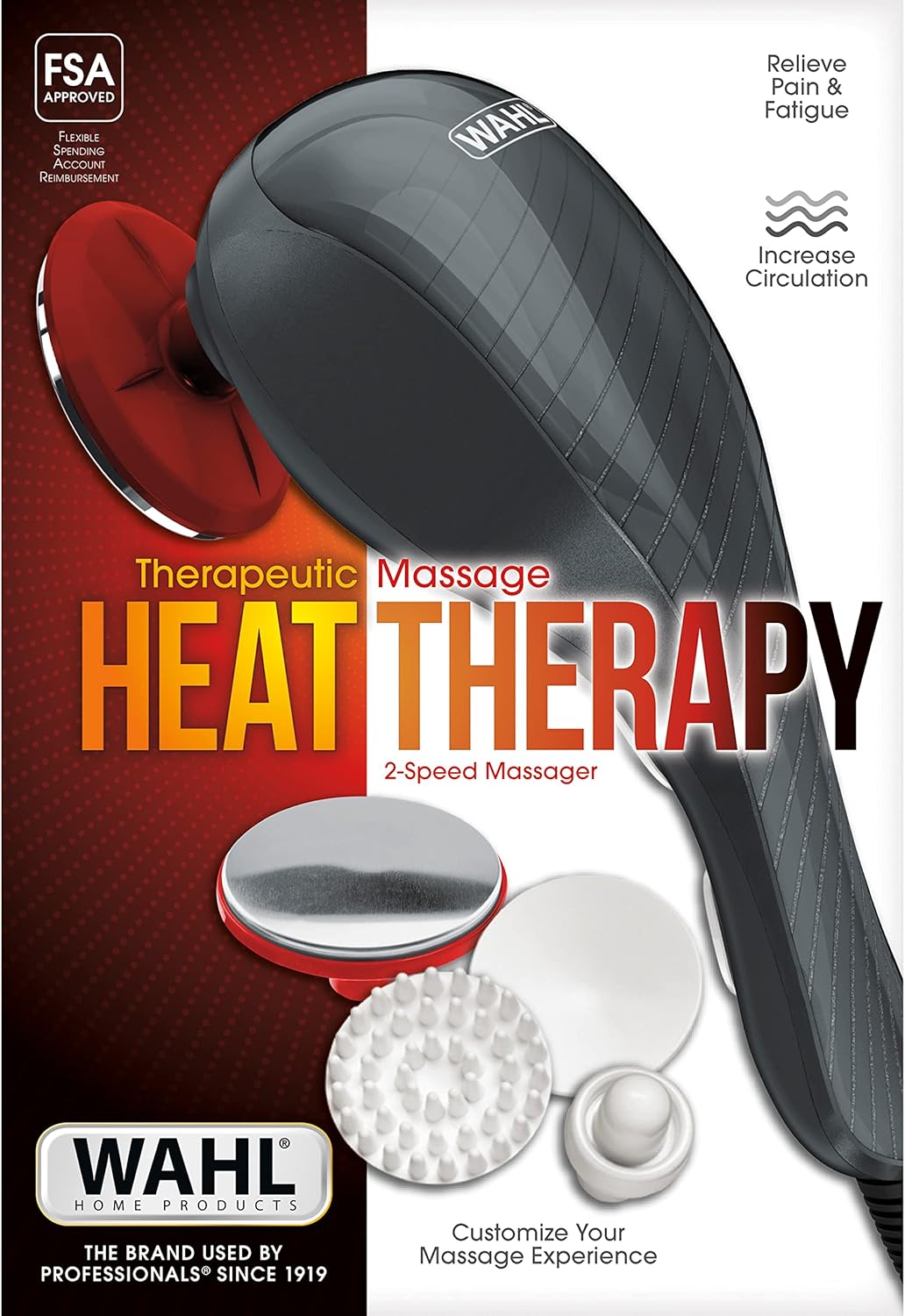 Masajeador Vibratorio Wahl - Terapia Calorífica, Modelo 4196-1201