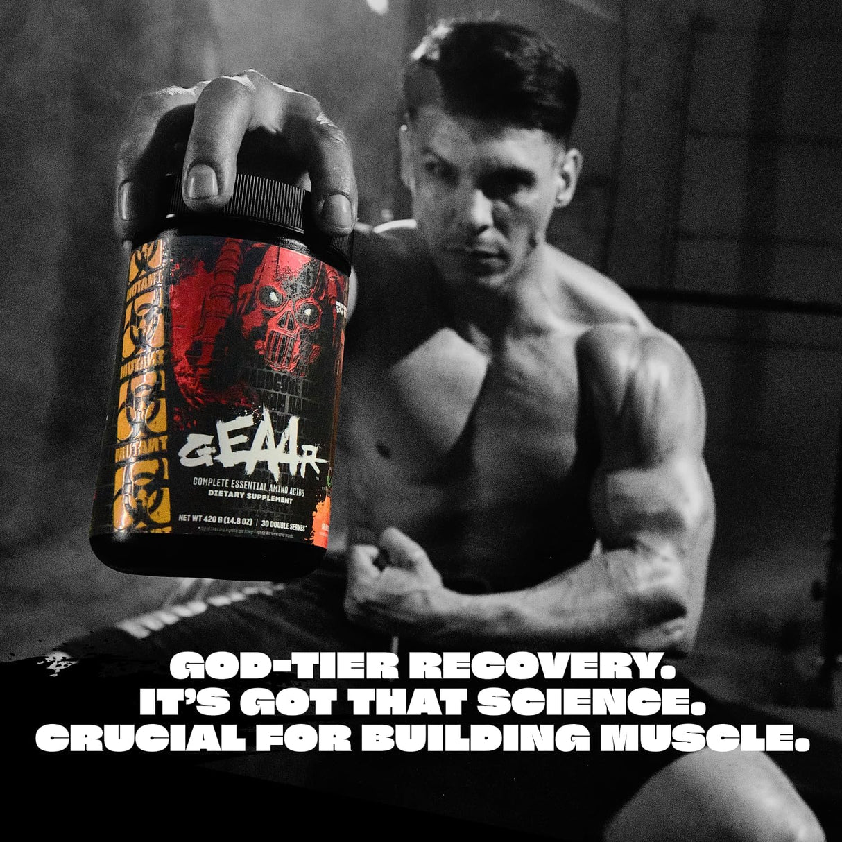 Mutant GEAAR Suplemento de EAA, BCAAs y Electrolitos, 30 servs