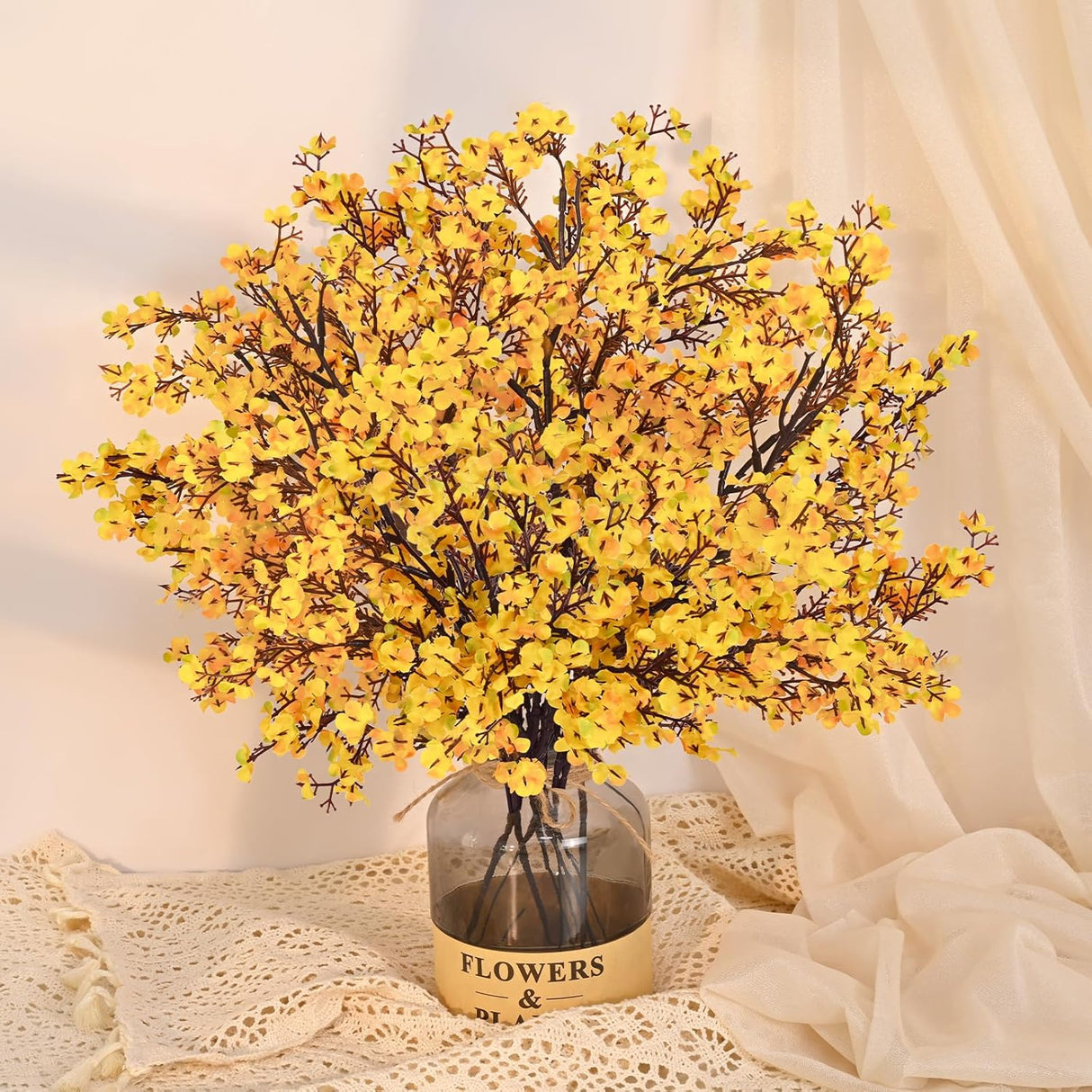 Flores Artificiales de Otoño Yastouay, 10 Pcs para Decoración