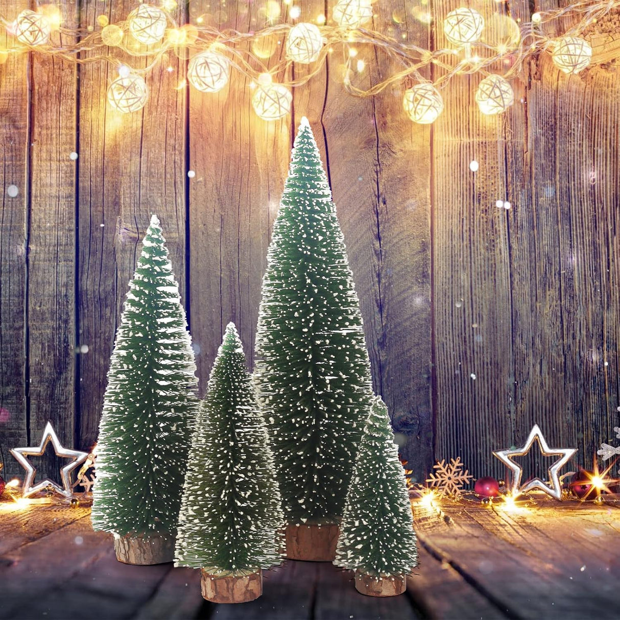 Mini Árboles de Navidad 4 Pcs, Decoración, 9.9/7.9/5.9/3.9