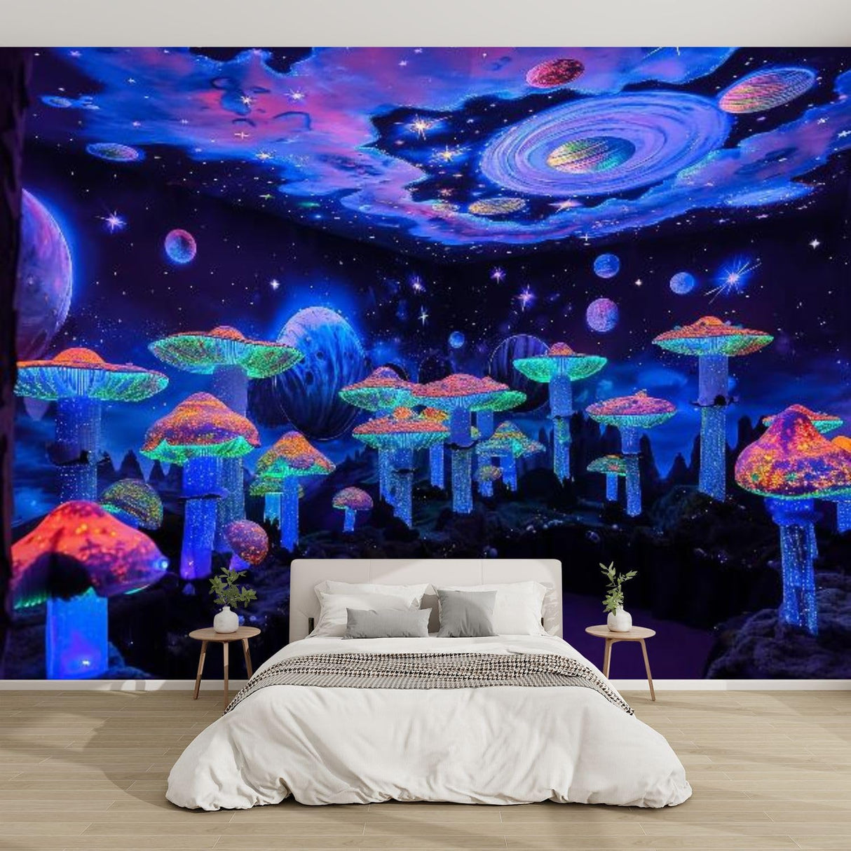 Mural 3D Moderno Phos. Setas Autoadhesivas para Decorar