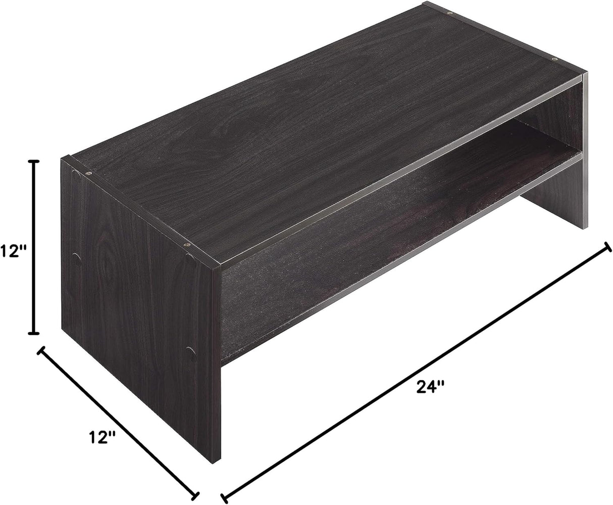 Organizador de almacenamiento apilable con 2 estantes, 24 pulgadas