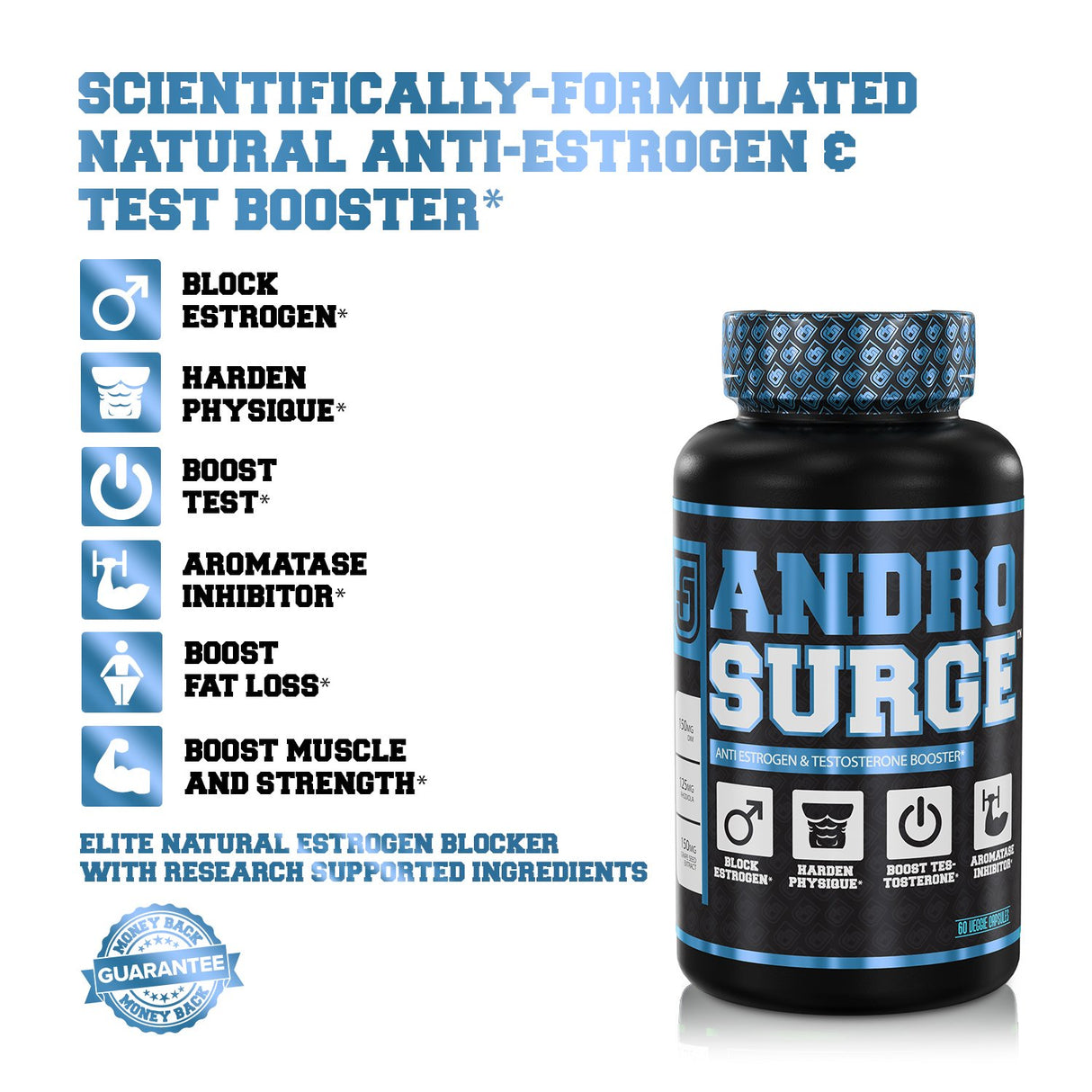Suplemento natural anti-estrógeno, refuerzo de testosterona