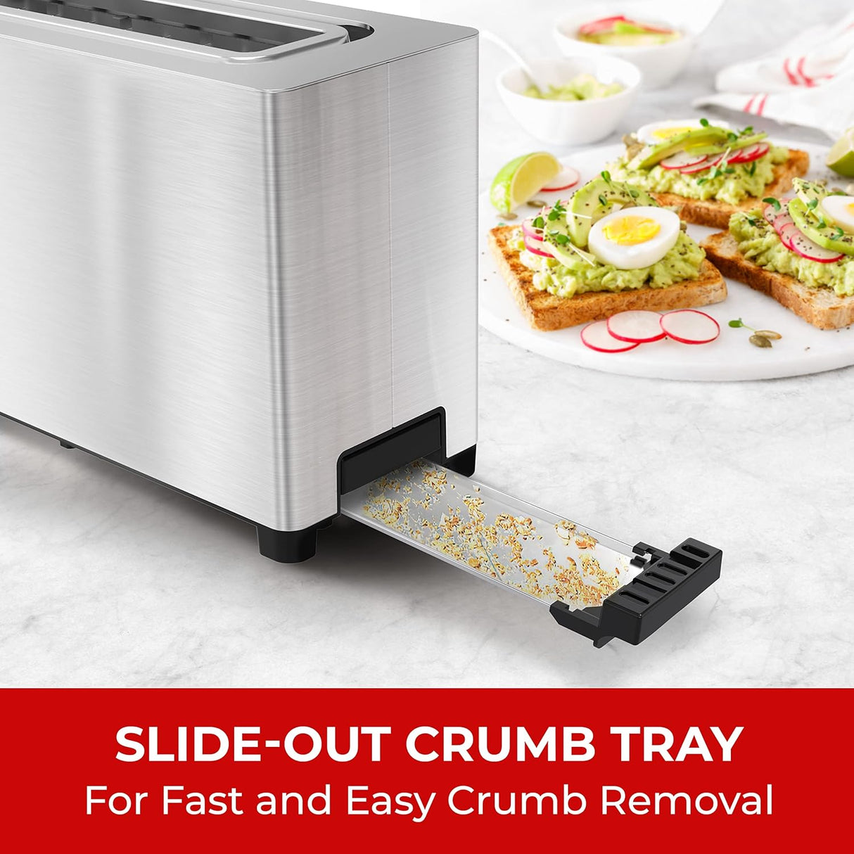 Tostadora,2 rebanadas, con bandeja extraíble, 6 niveles