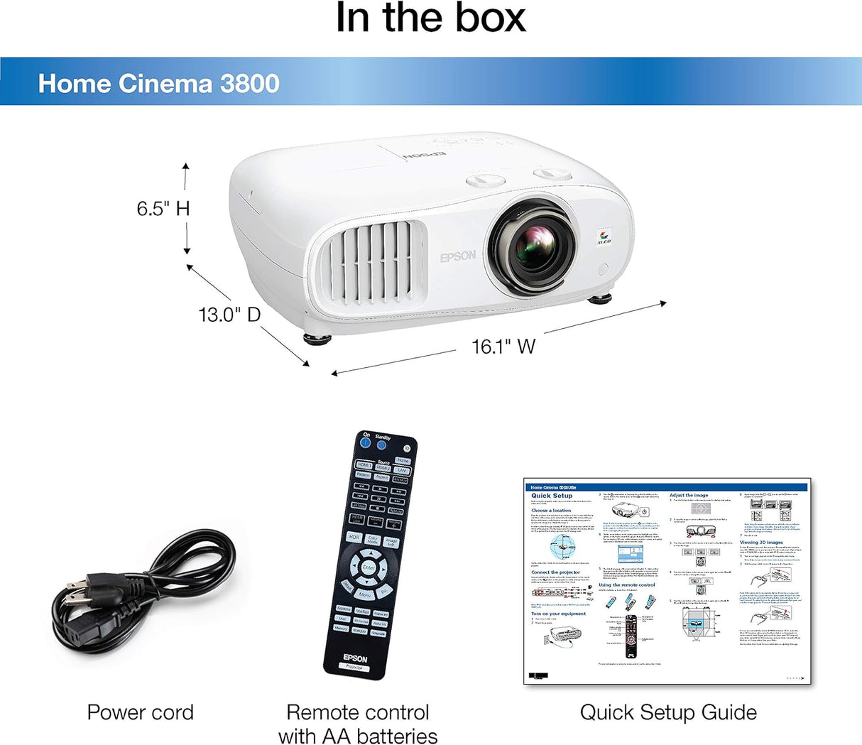 Proyector Epson Home Cinema 3800 4K PRO-UHD con HDR