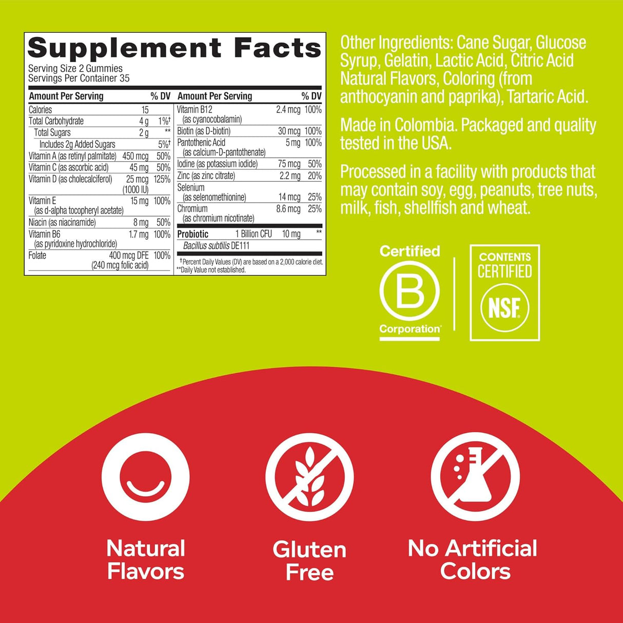 Cápsula multivitamínica probiótico para adultos