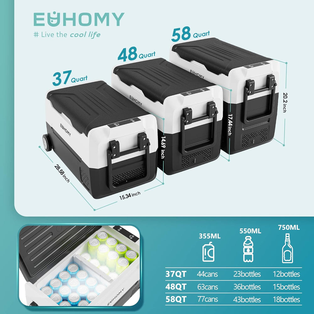 Refrigerador eléctrico de 12 voltios y 48 cuartos de galón