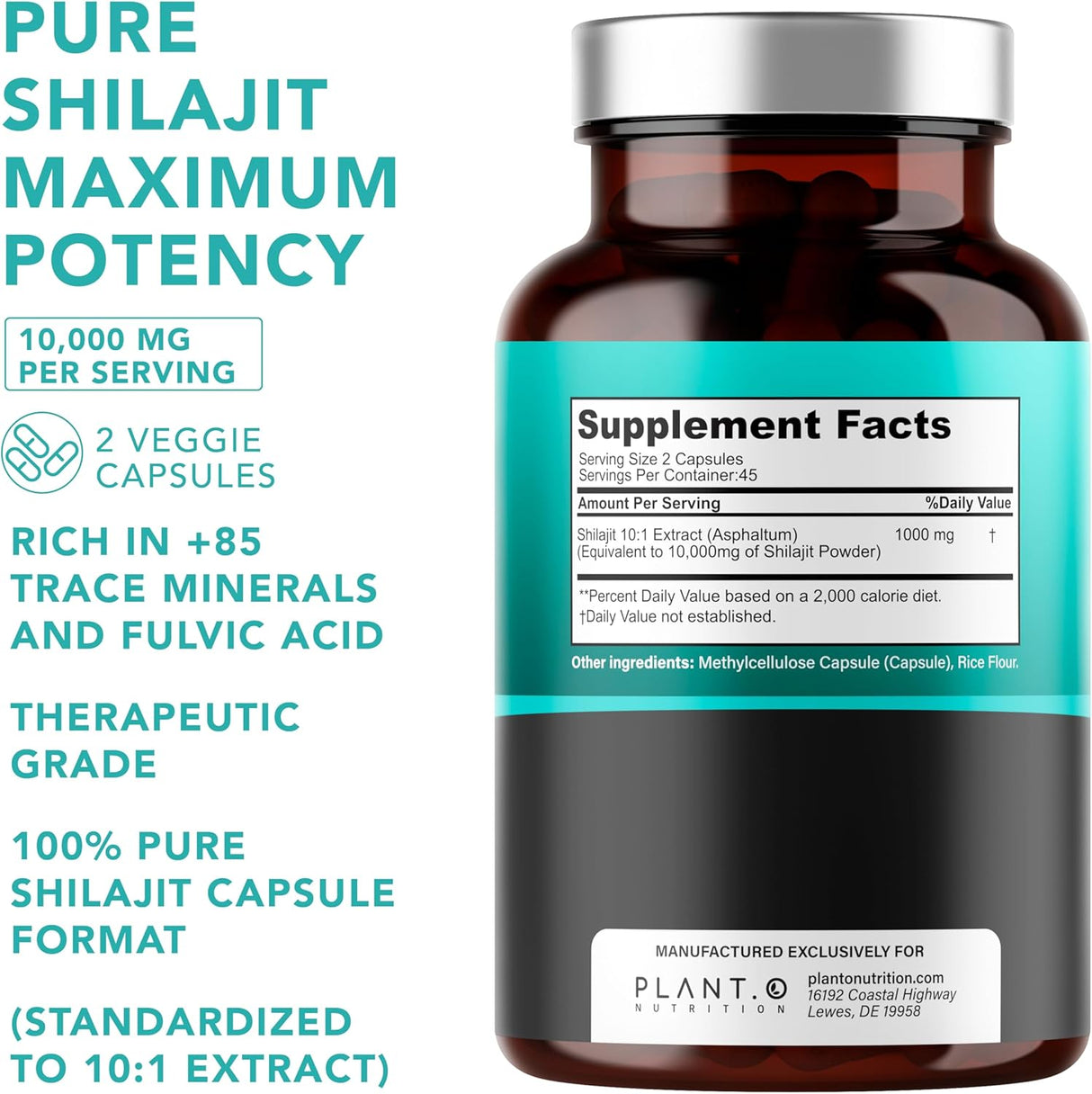 Shilajit Himalayo Puro para Hombre y Mujer 10,000mg 90 cápsulas