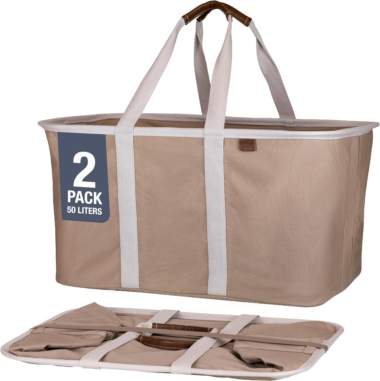 Cesta de lavandería plegable CleverMade 50L con asas largas