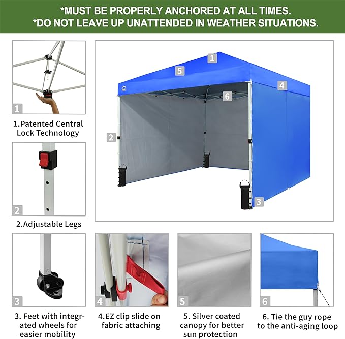 Tienda de campaña con bloqueo central C100P-S4 CROWN SHADES