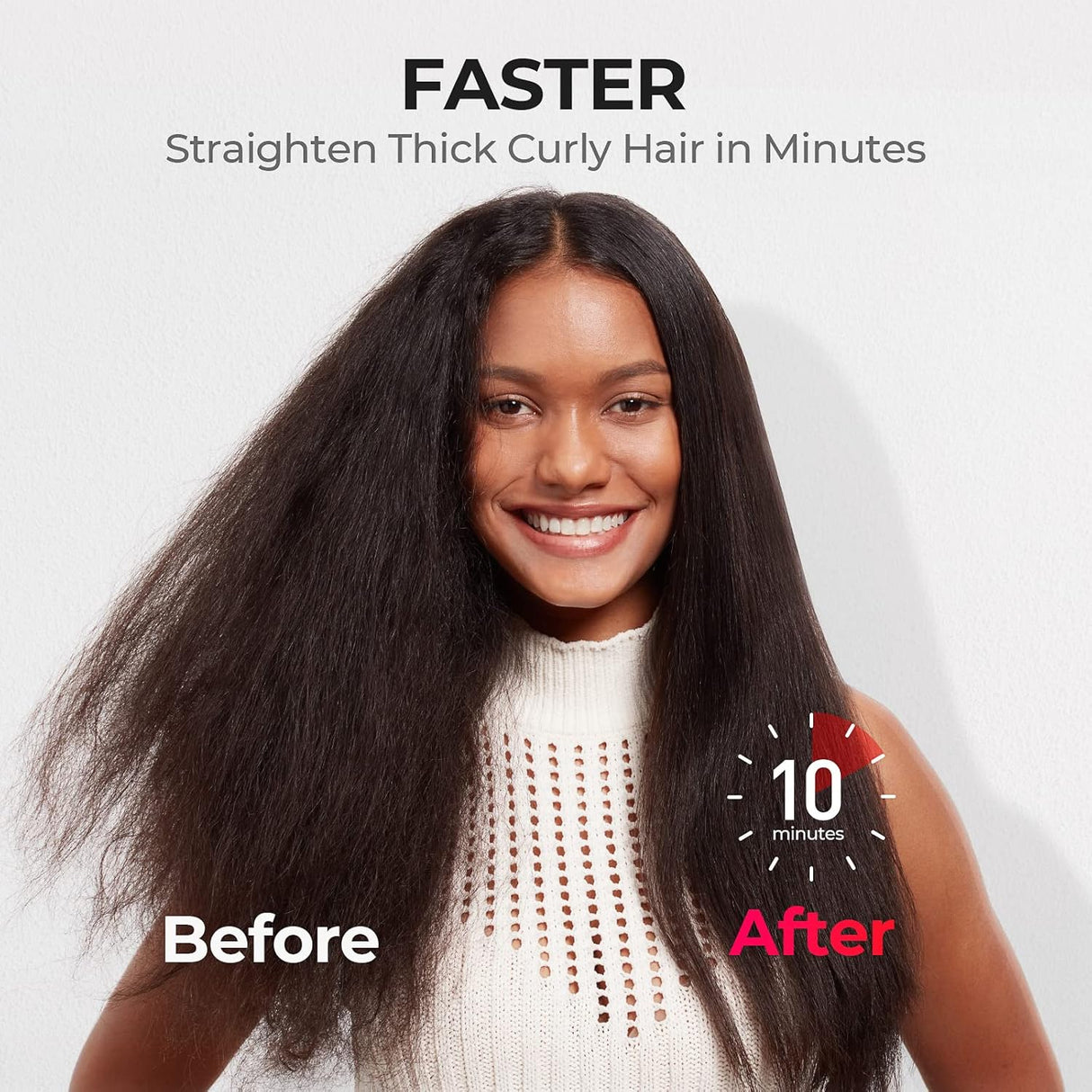 Cepillo alisador de cabello mejorado iónico Plus con cerdas