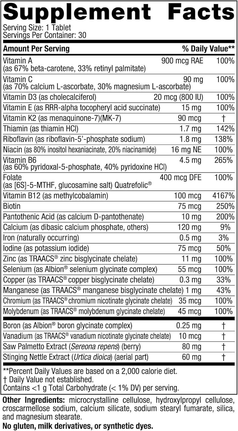 Multivitamina Diaria Hombre Nordic Naturals - 20 Nutrientes