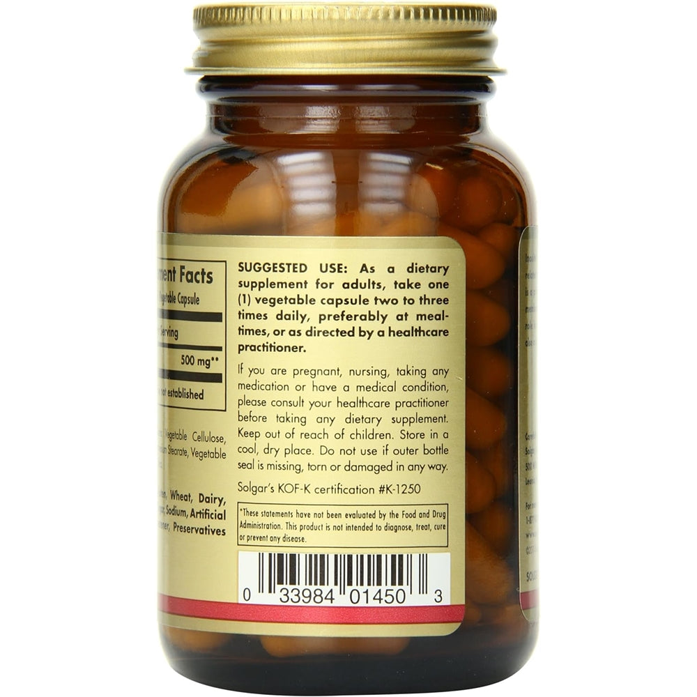 Suplemento Inositol Vegetable Capsules, 500 mg 100 und