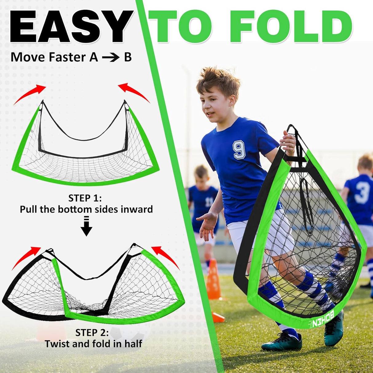 Portería de fútbol infantil de 5 x 3 pies para patio trasero