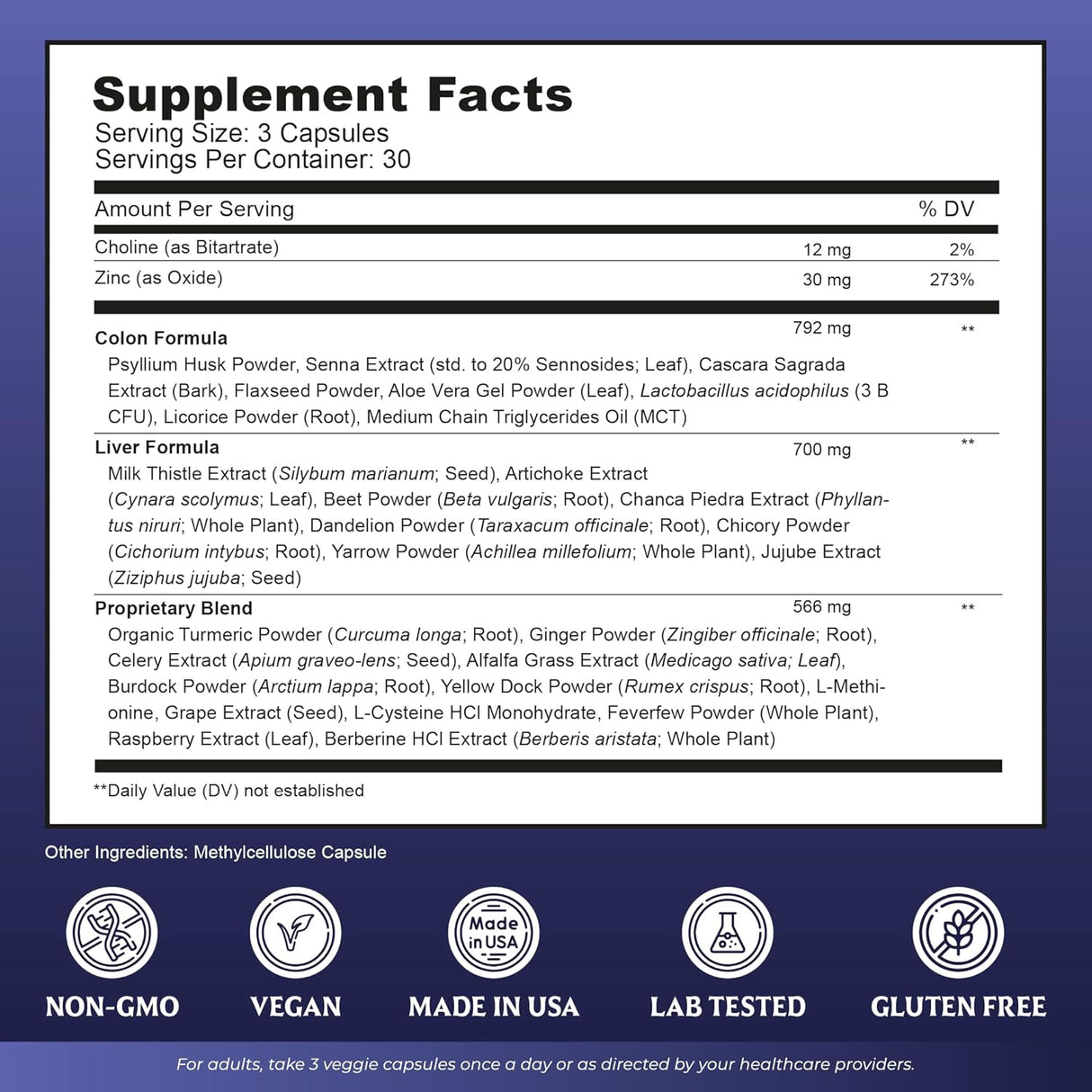 Suplementos Limpieza de hígado y colon de 30 días Nutreb