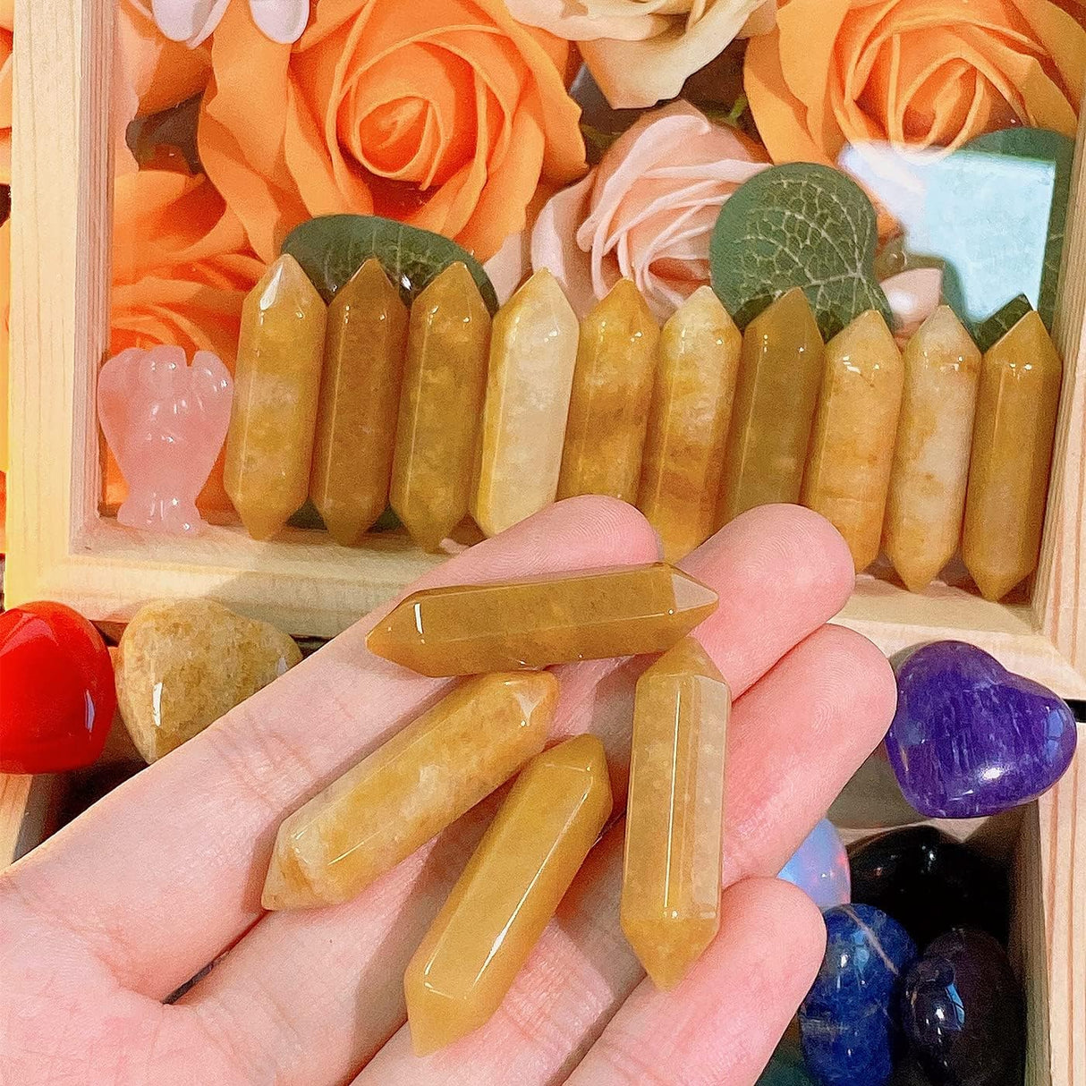 Varitas de Aventurina Amarilla Pulidas para Meditación y Reiki