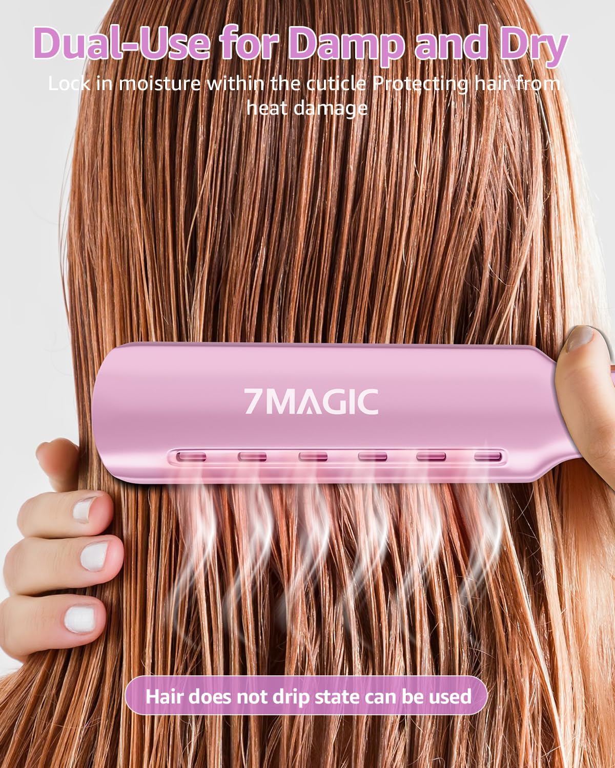 Plancha de cabello 7MAGIC Nano Titanium, 1.7 ancha, 5 temp.