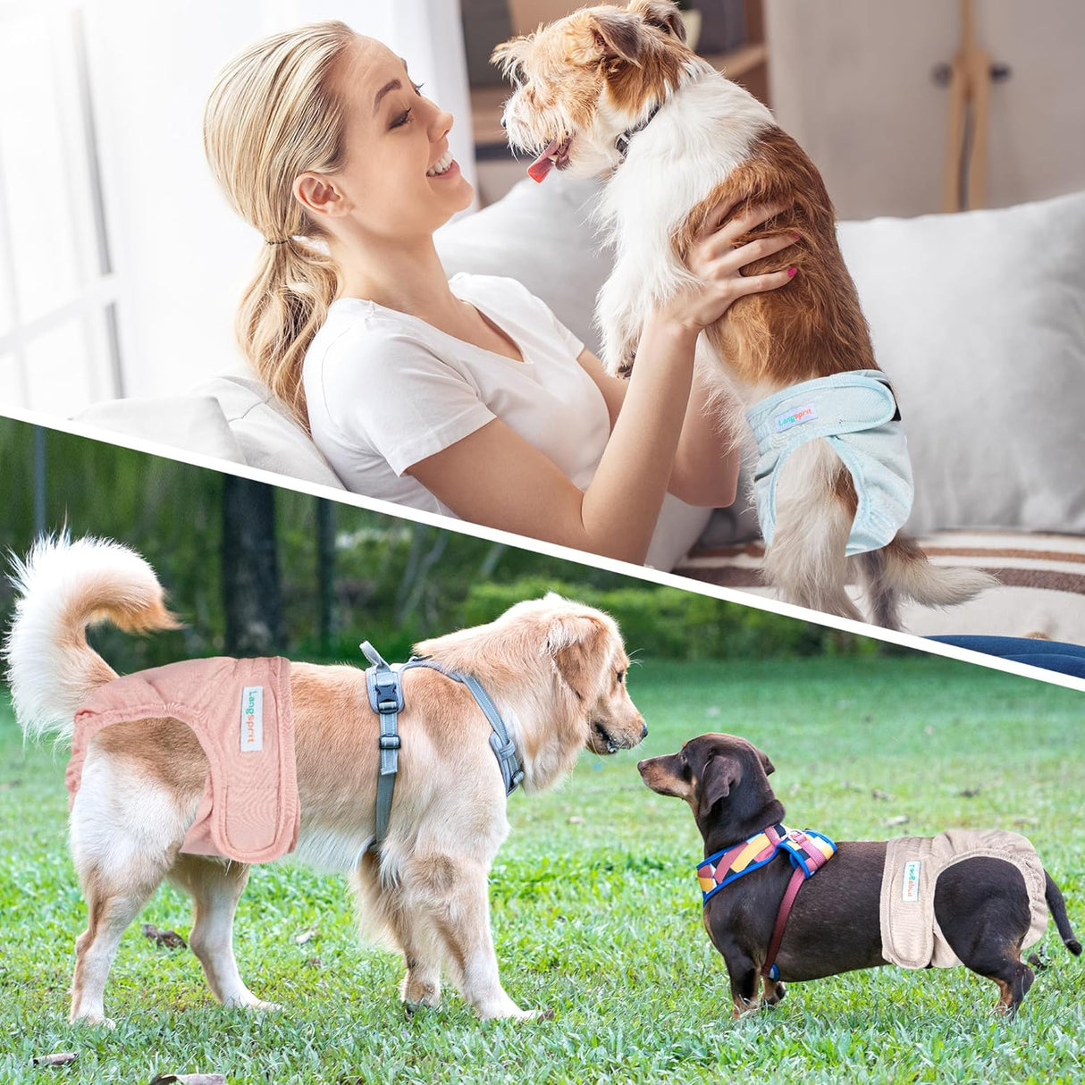 Langsprit Pañales lavables para perras s sin fugas para perras