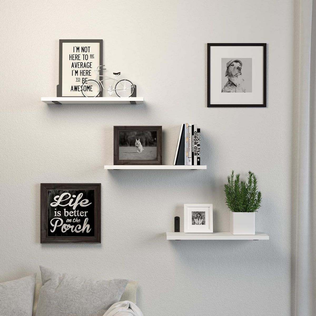 Estantes Flotantes, Juego de 3, Madera, Montaje en Pared
