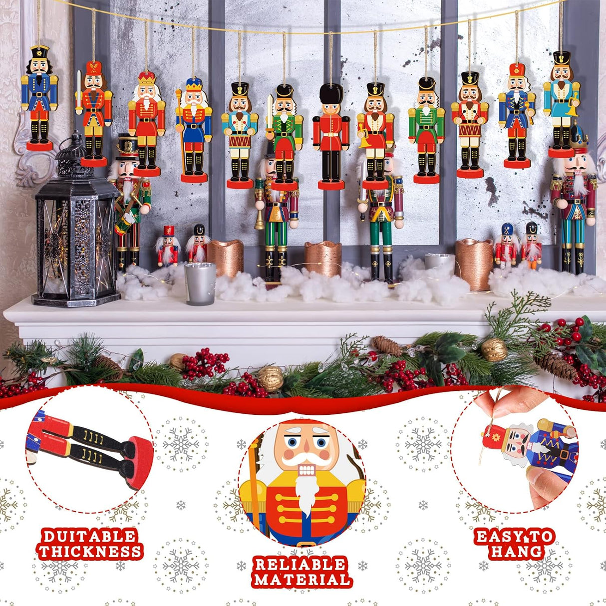 36 Piezas Adornos de Navidad Nutcrackers Miniatura Tradicional