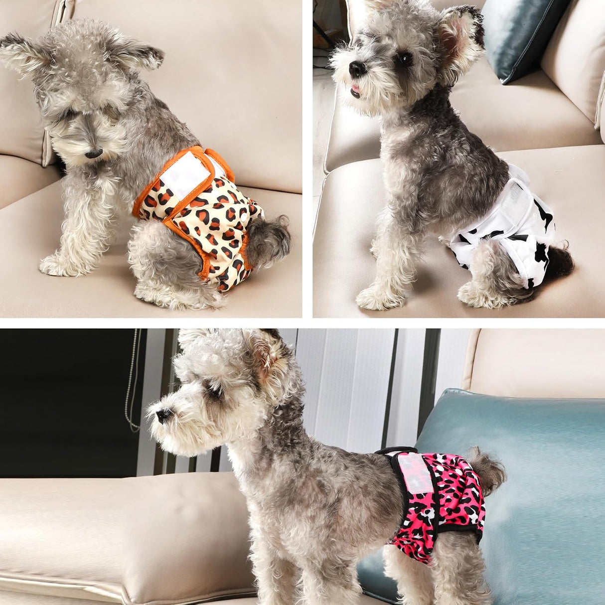 Wegreeco - Pañales lavables para perros hembra (3 unidades)