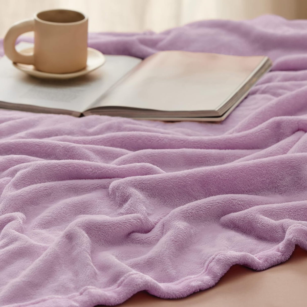 Manta Bedsure Fleece Queen Suave y Ligera 90x90 pulgadas