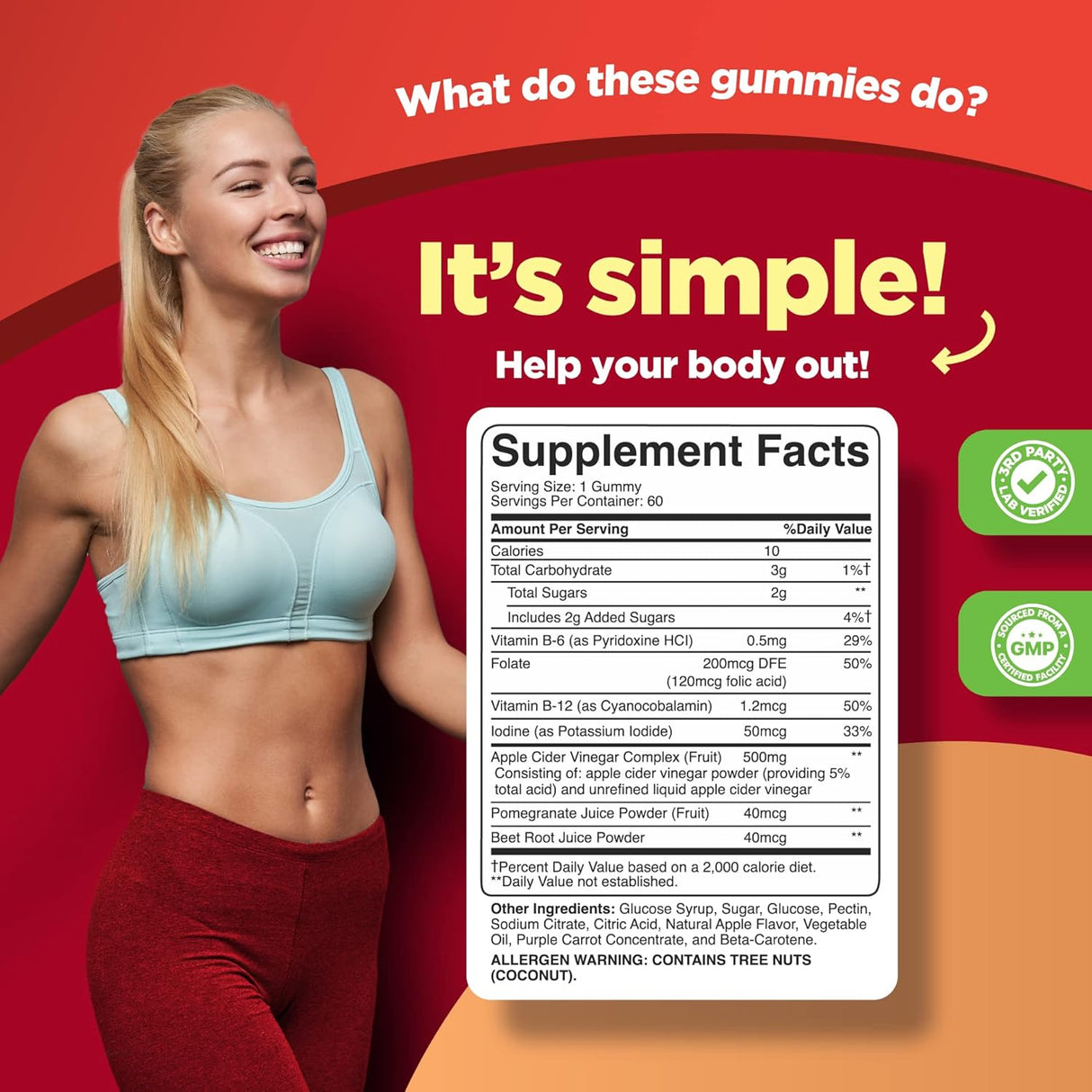 Gomitas de vinagre de sidra de manzana con la madre, gomitas