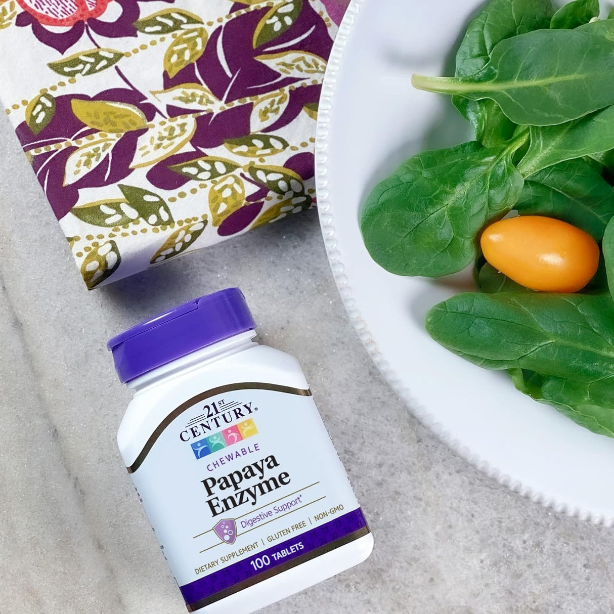 Suplemento Tabletas masticables con enzima de papaya 100 und