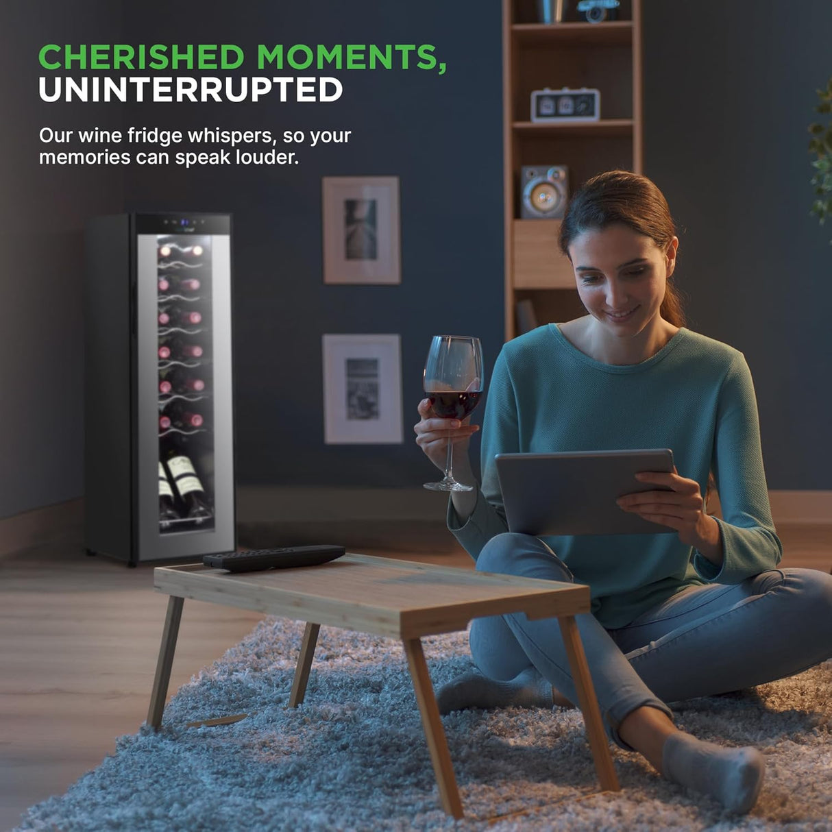 Enfriador de vino NutriChef 14 botellas, control táctil digital