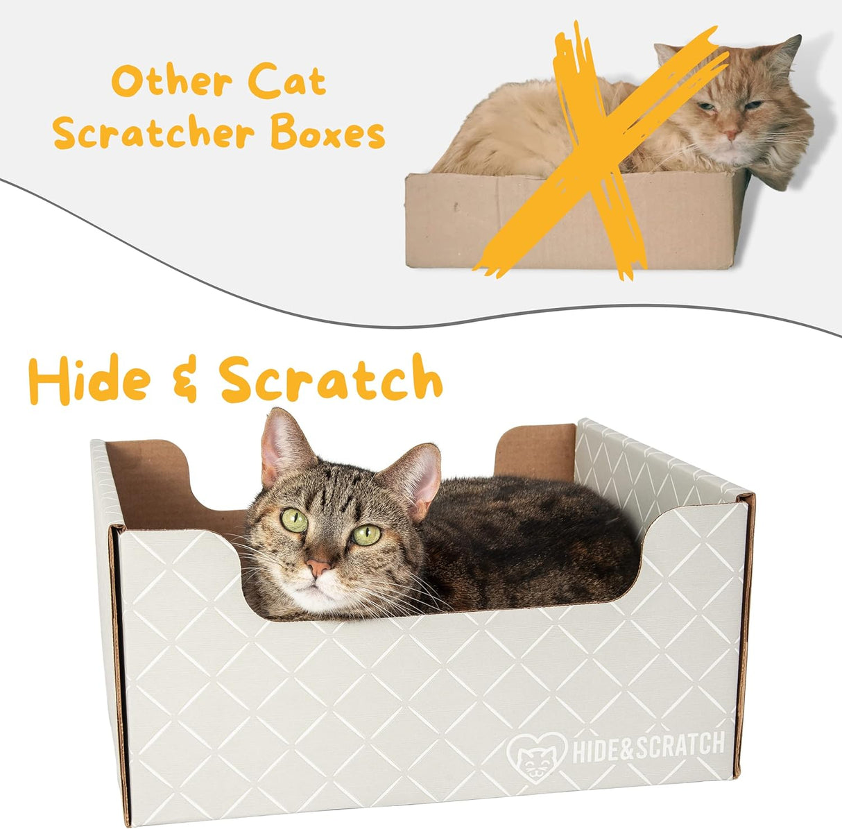 Caja rascadora y tumbona de cartón extra grande para gatos