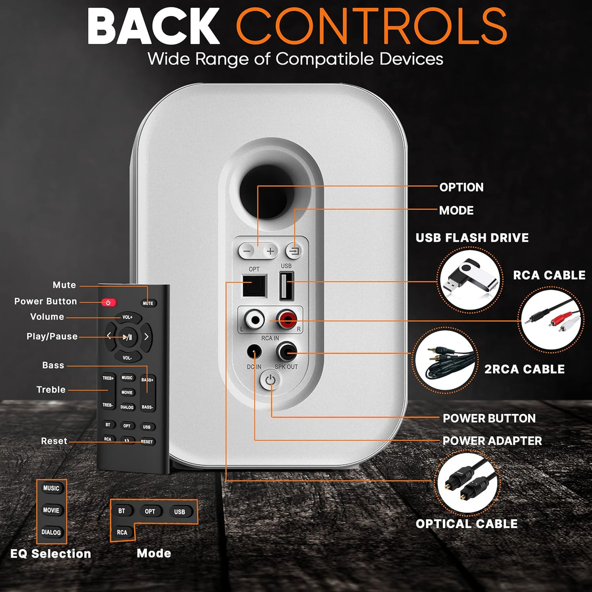 Parlante Portátil blanco PYLE-HOME PBKST33