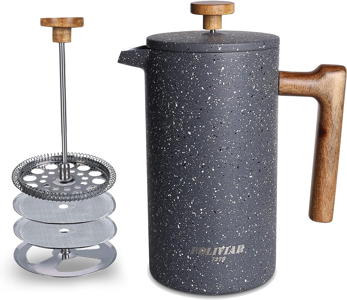 Cafetera de prensa francesa aislamiento de doble pared