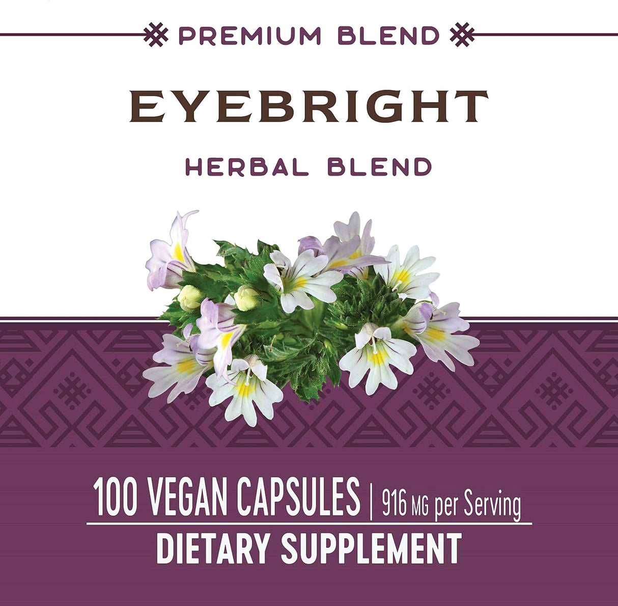 Suplemento Eyebright Blend mezcla de hierbas vegano 100cp