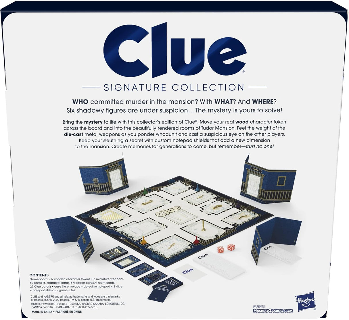 Juego de Mesa Clue, Hasbro Gaming, Colección Premium, 2-6 Jugadores