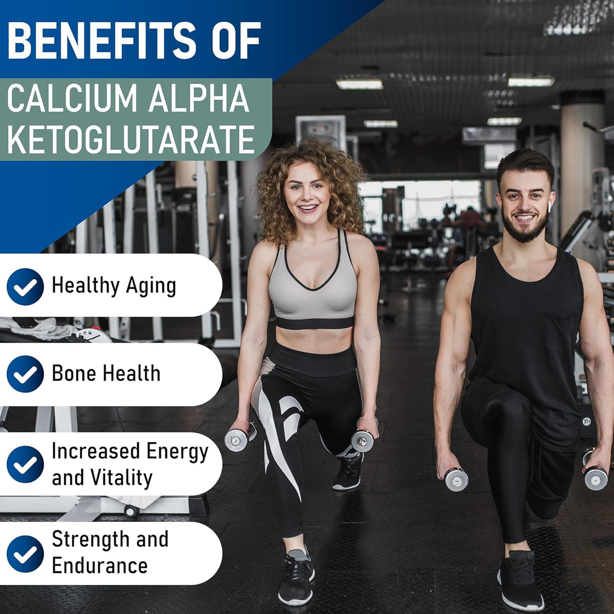 Calcio Alpha-Ketoglutarato Time Release 1000mg - 60 Cápsulas